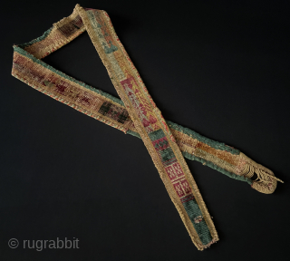 Antique Uzbek Lakai Silk Velvet Embroidered Belt. 19th Century Historical Costume Traditional Tribal Costume Antique Belt Collectable. Despite its age, it is still in very good condition. Size - ''115 cm x  ...