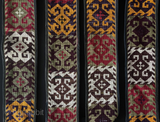 Uzbekistan Lakai silk cross stitch embroidered long band. A fine cross stitch embroidery used with different designs. It must be used for ceremonial use and decoration otherwise it would not survive in  ...