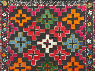 Tajikistan Lakai Silk Embroidered Aina Khalta & Mirror Cover. İt is fine chain stithed embroidery on cotton. Natural colors and great condition. Lined with printed Russian cotton. Size - ''65 cm x  ...