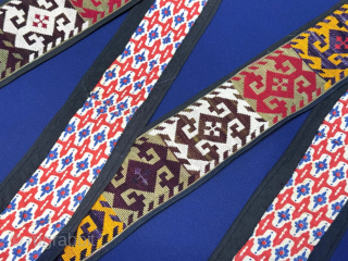 Uzbekistan Lakai silk cross stitch embroidered long band. It has Russian printed cotton backing. It is in good condition. Size - ''205 cm x 8 cm'' turkmansilver@gmail.com.      