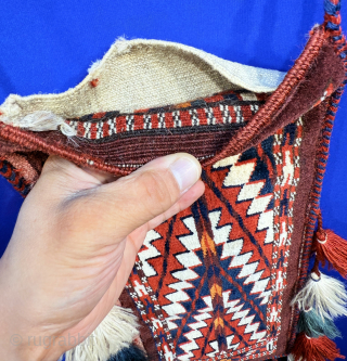Antique Turkmen - Yomud Pile Spindle Bag & İğsalyk. Finely woven with great wool and colors. Size - ''50 cm x 20 cm'' without tassels - Tassels : 20 cm - Lenght  ...