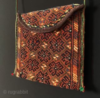 Antique Afghanistan Tribal Wool Shoulder Bag All Natural Colors. Size - Lenght : 85 cm with the hanger - Height : 38 cm - Width : 42 cm.     