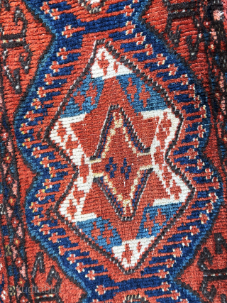 Central Asian Ersary Tribal wool torba fragment with ikat design. Fine weave with natural high altitude wool. Size : 30.5'' x 13'' - ''78 cm x 33 cm'' turkmansilver@gmail.com.    