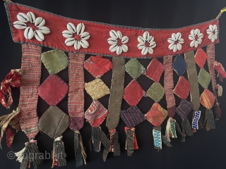 Antique Turkmen-Yomud Talismanic Hanging Made if Left Over Cotton and Silk Fabrics.
Size - ''52 cm x 30 cm'' turkmansilver@gmail.com              
