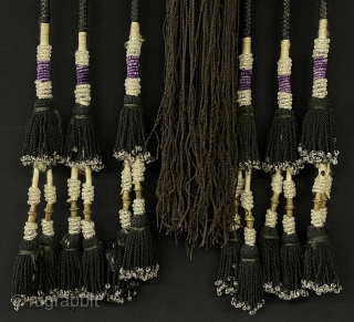 Antique Uzbekistan Tribal Silk Embroidered Wall Hanging Decorative with Silver & Glasses. Size - ''85 cm x 24 cm''              