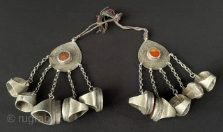 Central-Asian A pair of Antique Turkmen Traditional Silver Basilisk and with old Carnelian. This is Turkmen Art Collector Jewelry. Circa - 1900s - Weight : 320 gr. turkmansilver@gmail.com     