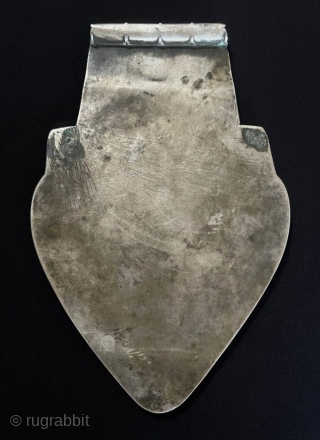 Antique Turkmen - Tekke Tribe Silver Asyk Pendant Fire Gilded with Carnelian. Turkoman Talisman Tribal Silver Pendant. Circa - 1900 Size - ''21 cm x 13.5 cm'' - Weight : 223 gr.  ...