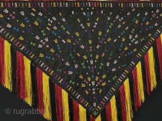 Turkmen Tribal Silk Embroidered Wall Hanging Decoration & with Silk Tassels. Fine Silk Embroidery Home Hanging Accessories. Excellent Condition! Size - ''170 cm x 87 cm'' - Tassels : 30 cm. turkmansilver@gmail.com 