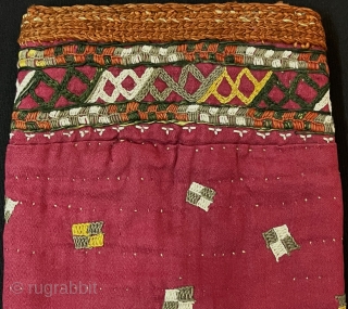 Antique Turkmen Silk Embroidered Pouch & Money Bag. Size - ''21 cm x 12 cm'' turkmansilver@gmail.com                 