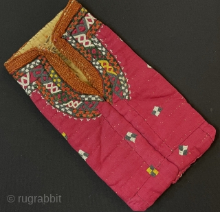 Antique Turkmen Silk Embroidered Pouch & Money Bag. Size - ''21 cm x 12 cm'' turkmansilver@gmail.com                 