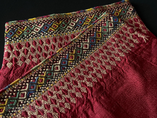 Antique Turkmen - Tekke Tribe fine silk embroidered robe cuffs. Circa - 1920s İt is in great condition. Size - Height : ''24 cm x Upper part : 16 cm x Lower  ...