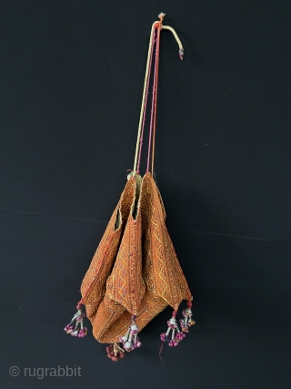 Antique Turkmen Silk Embroidered on Wool Material Bag. Size - ''35 cm x 35 cm'' turkmansilver@gmail.com                 