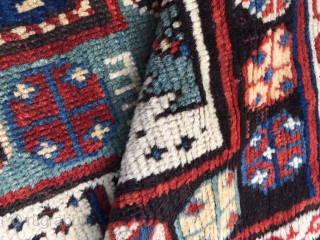 Nice Gendje rug. Great antique weaving from rural Caucasus.                        