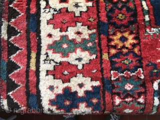 Great Caucasian rug from Karabagh probably made by Shahsavan!! Deep from the 19th century. Size: 220 cm x 112 cm approx. Some problems on the sides and lower pile in the lower  ...