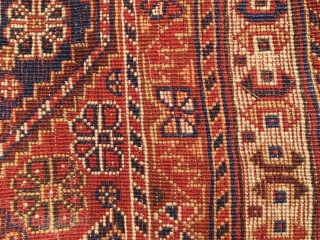 Nice small Gashgai rug with red weft: 185 cm x 120 cm as found. Only good colours.                