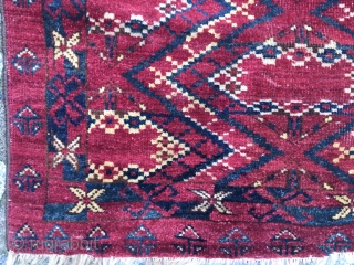Antique Beshir Chuval 162 cm x 102 cm. Charming Turkmen weaving.                      