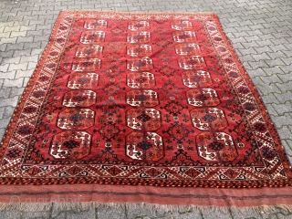 Very good pile Kizil Ayak or Ersari main carpet. Perfect for floor use, end of 19th century piece. 3 m x 2,35 m.          