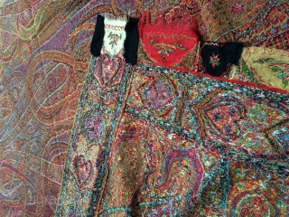 Antique kashmir woven long shawl good condition size lenght 120 width 57 .                    