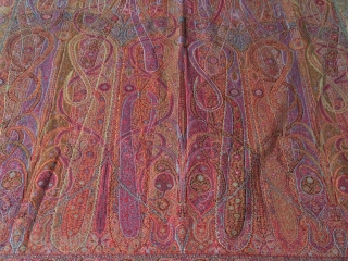 Antique kashmir woven long shawl good condition size lenght 120 width 57 .                    