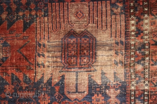 Large Baluch Timuri Main Tent Carpet 1850-1870. Size 294 x 182 cm.( cca 10’ x 6’)
Free shipping to EU!
Bought in Budapest from an Afghan guy who found this ancient, exciting beauty in  ...