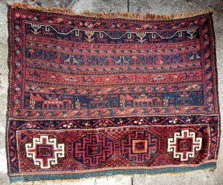 RARE & BEAUTIFUL ANTIQUE SHAHSAVAN KELIM MAFRASH PANEL, NW Persian Tribal, last quarter of the 19th century, and in excellent condition. 
The exact size is: 1'-10" x 3'-8" (56 x 112 cm).  ...