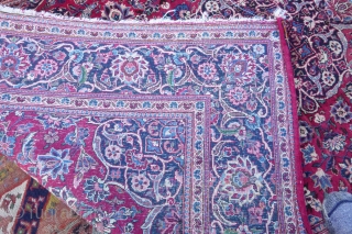 Kashan 1930s 211cm x 132cm (6'11" x 4'4"), very small hole top left hand corner. Good pile. Ask for details.             