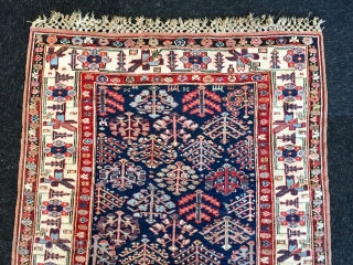 Lovely north west Persian shrub design long rug. 
First half 19 c in excellent condition all original sides and end finishes.
Lots of lovely aubergine and as you would expect great wooland weave  ...