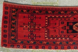 Lovely antique ersari trapping with amazing colour ca 1880 size 185 x 52 cm.   all wool and natural dyes basically full pile has been hanging on a wall clips on  ...