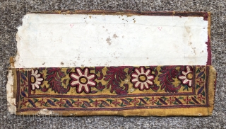 Lovely antique Indian Jain embroidered book cover with elephants
Size 29 x 15 cm                    