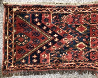 Antique Beshir torba ca 1880 size 108 x 38 cm
All wool and natural dyes brown is undyed natural wool. 
Original selvedges and kelim finish top and bottom very good pile few spots  ...