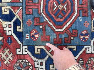  nice antique Turkish Bergama rug from the 3 rd qtr of the 19 c.  Classical design it has good quality old repairs including to ends and sides that have slightly  ...