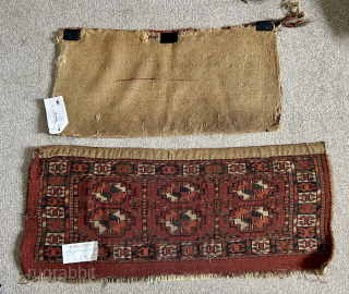 Two nice small early Tekke mafrash I have available.  Both ex Marsh collection and with rare borders.   All wool natural dyes around mid 19 c
lloydandy@hotmail.com     