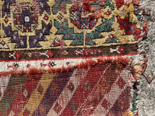 Early 19 c Anatolian fragment with amazing colours and wool.  Bargain
lloydandy@hotmail.com                     
