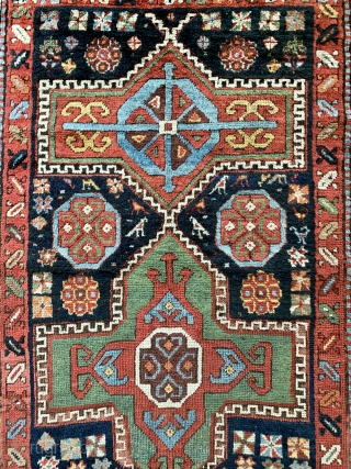 just look at the colours on this wonderful antique shahsavan rug fragment from the mid 19 c they don’t get much better. Also the softest wool size is 123 x 104 cm.  ...