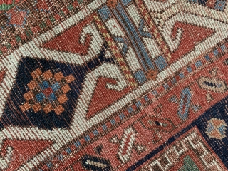 just look at the colours on this wonderful antique shahsavan rug fragment from the mid 19 c they don’t get much better. Also the softest wool size is 123 x 104 cm.  ...