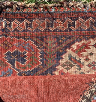 Botehlicious !  Sweet antique Afshar chanteh fine weave velvet like wool excellent condition sides have been rebound at some stage original back reduced price £650       