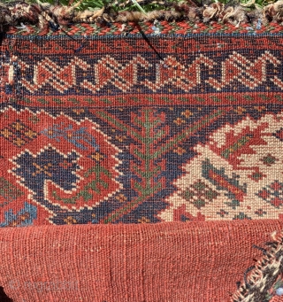 Botehlicious !  Sweet antique Afshar chanteh fine weave velvet like wool excellent condition sides have been rebound at some stage original back reduced price £650       