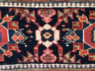 Super mid 19 c Kurdish piled  mafrash panel 
Great colours including lots of aubergine size 115 x 50 cm             