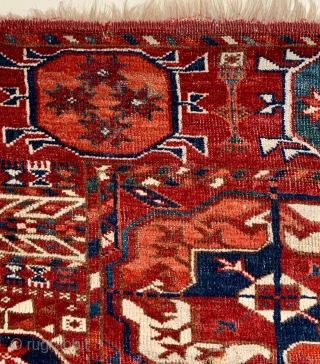 Here is a stunning and very rare Tekke main carpet from the early 19th century or before. Great wool and colours as you would expect, lovely open top and bottom borders and  ...