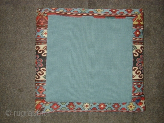 beautifull antique Shasavan sumac cradle end panel made up as a cushion. Ca 1880                   