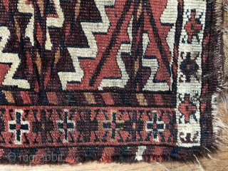 Unusual Yomud ok bash ca 1880 good colours very dirty $500 inc postage
55 x 47 cm                 