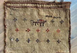  dated afshar sumac bag 1885 I like the back more than the front a wild tribal piece size 54 x 44 cm could use a clean      