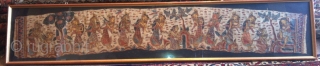 superb Antique Balinese scrole hand painted on cotton size 1.76 m x .36 m.
The oldest i have seen and 19C for sure. Seems to be a complete piece.
Framed behind glass would have  ...
