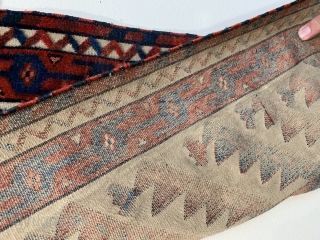 A nice (+) Yomud tent band fragment I have ex Patterson collection 171 x 39 cm the end kelim finish has been sewn on but original the other end has borders all  ...