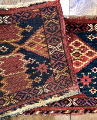 Antique Ersari Beshir trapping late 19 c size 1.39 x .40 m
Unusual border with kepse type anchors. All wool and natural dyes excellent condition just old repairs to two 
Corners presumably where  ...