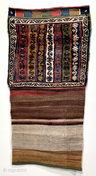 Pile bag possibly made by Kurds in the Bijar area late 19 c
Excellent condition original back great wool with glowing natural dyes 
53 x 51 cm       