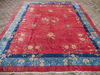 Antique Chinese Peking Carpet

Some wear

11 ft 5 in x 8 ft 8 in

Approx

3,5 X 2,7 m                 