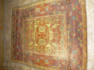 Ushak 19th. century carpet with Lotto Lorenzo motives (duduk carpet which was made in 19th. century) patrician wool with good conditions for its' age,
other caucasian carpet is possible in this price compensation  ...