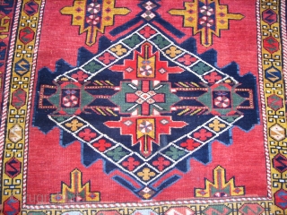 Caucasian carpet from 19th. century
Size: 180 x 140
Good estate and synthetic colour
Price:4500 euro
                    