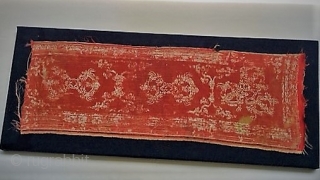 
Very old Buddhist silk fragment of a altar cover from Himalaya destination The figure Dorje/Vajra one of the most famous culture items of Buddhismus.
Age-related condition, but very special...

size: 62cm x 22cm
  